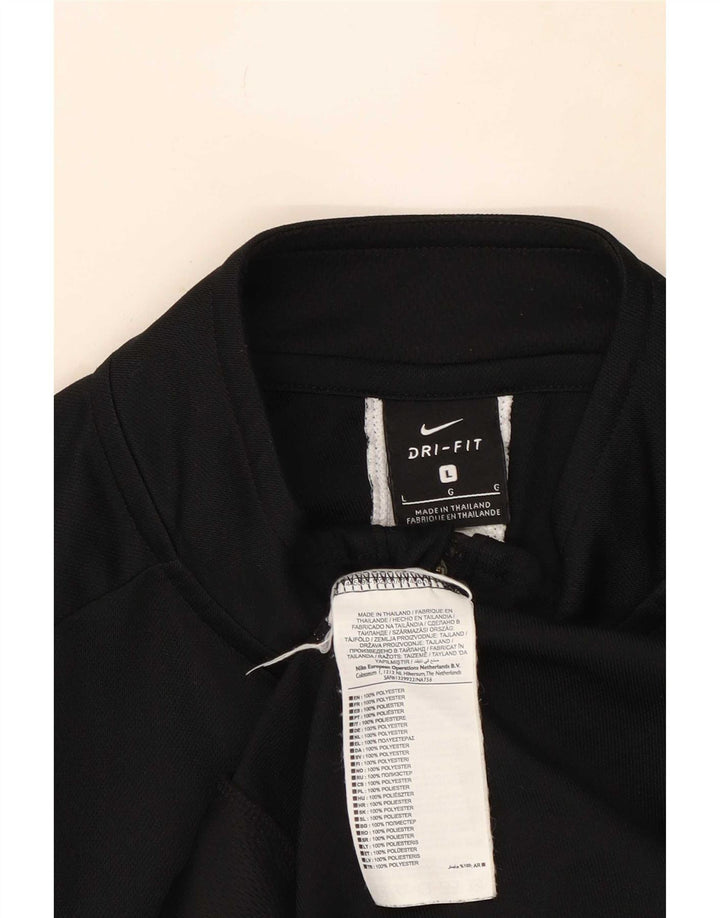 Męska kurtka dresowa Nike Dri Fit, duży, czarny poliester z blokami kolorów