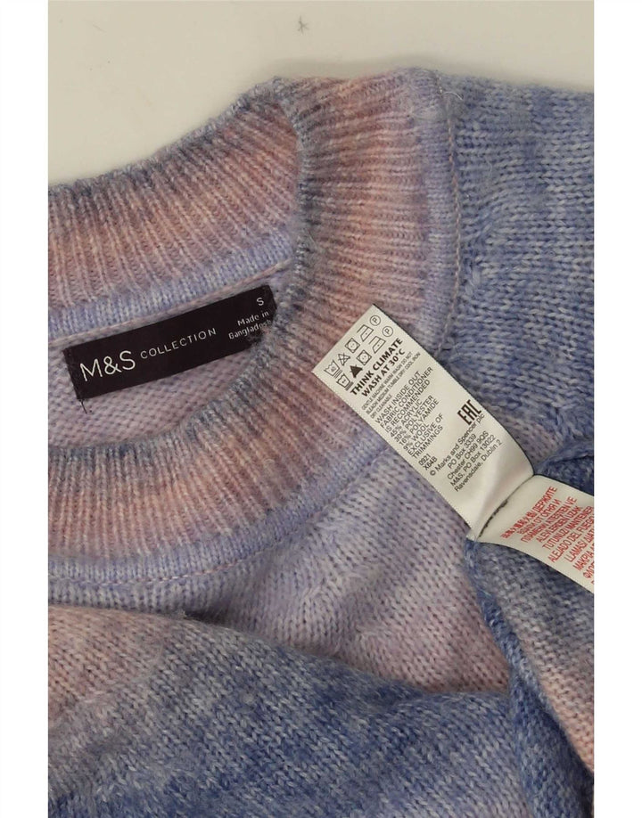 Marks & Spencer Męski sweter z okrągłym dekoltem, mały, niebieski, akrylowy
