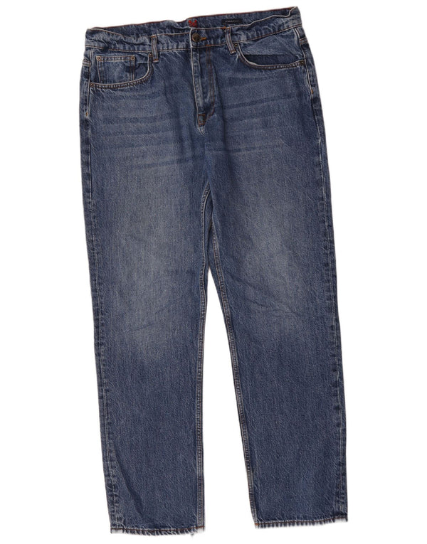 Crew Clothing Męskie proste dżinsy W36 L32 Niebieskie