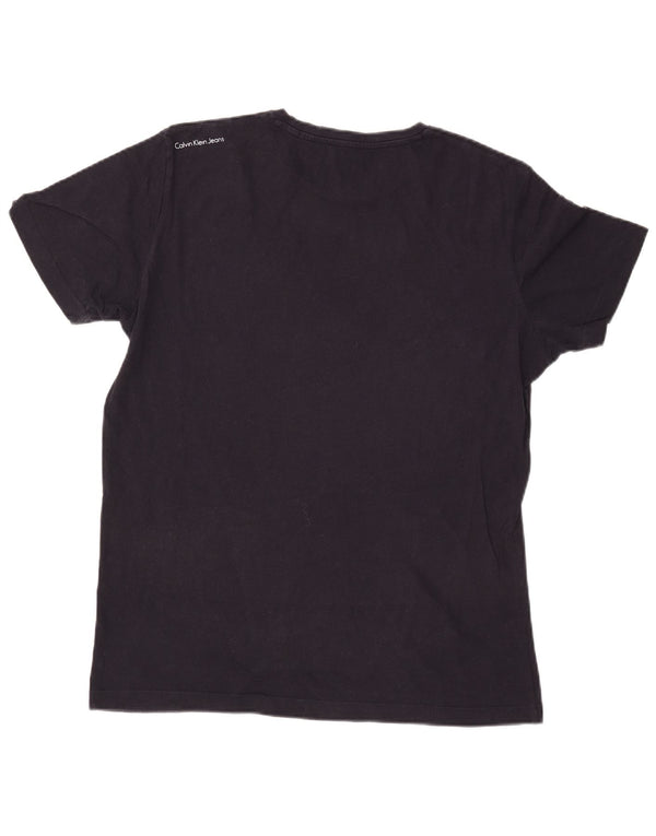 Męski T-shirt z grafiką Calvin Klein Jeans, duży, granatowy