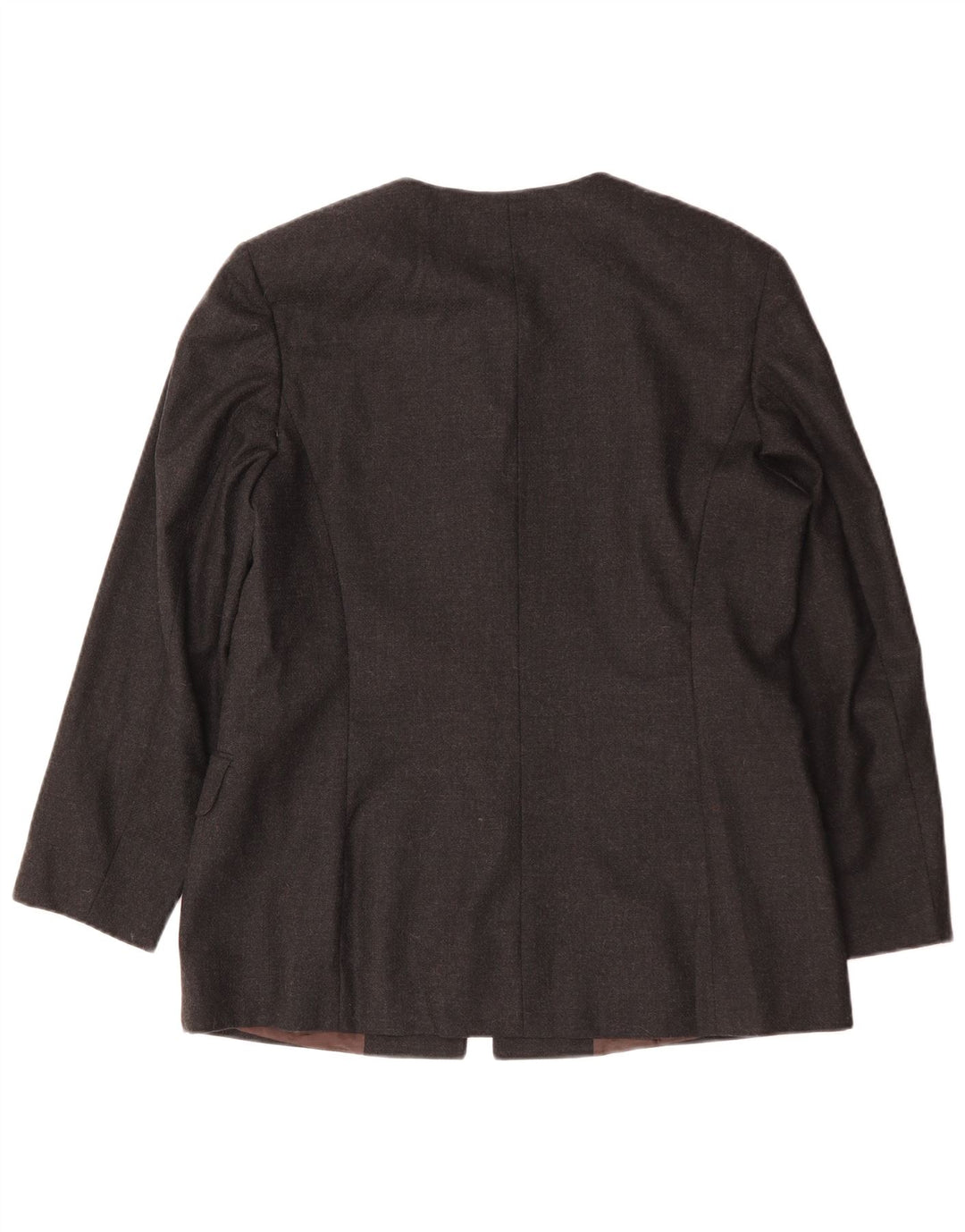 Vintage damska marynarka o przedłużonym kroju, zapinana na 4 guziki, IT 48 XL, szara wełna