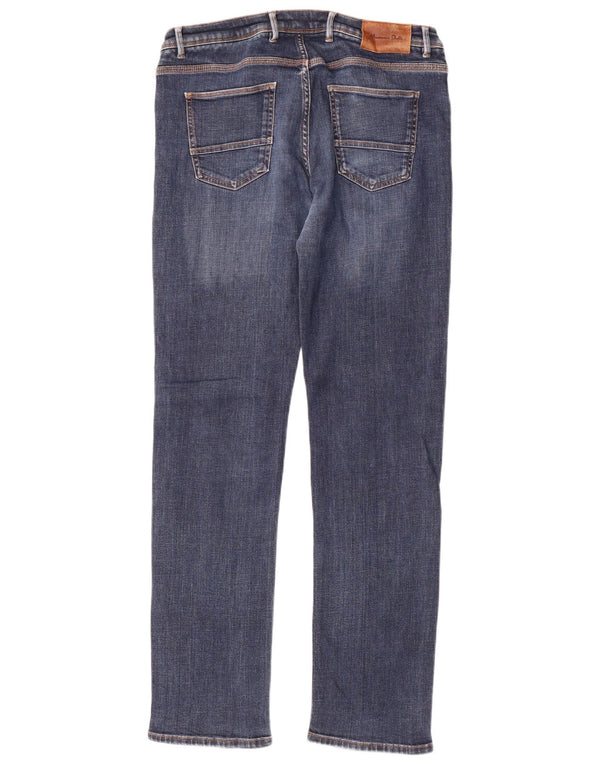 Massimo Dutti Męskie dżinsy slim fit EU 42 Large W32 L33 Niebieska bawełna