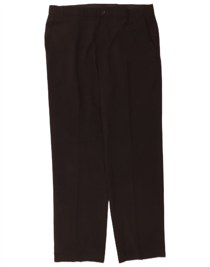 Marks & Spencer Męskie dopasowane proste spodnie chino W36 L33 czarne