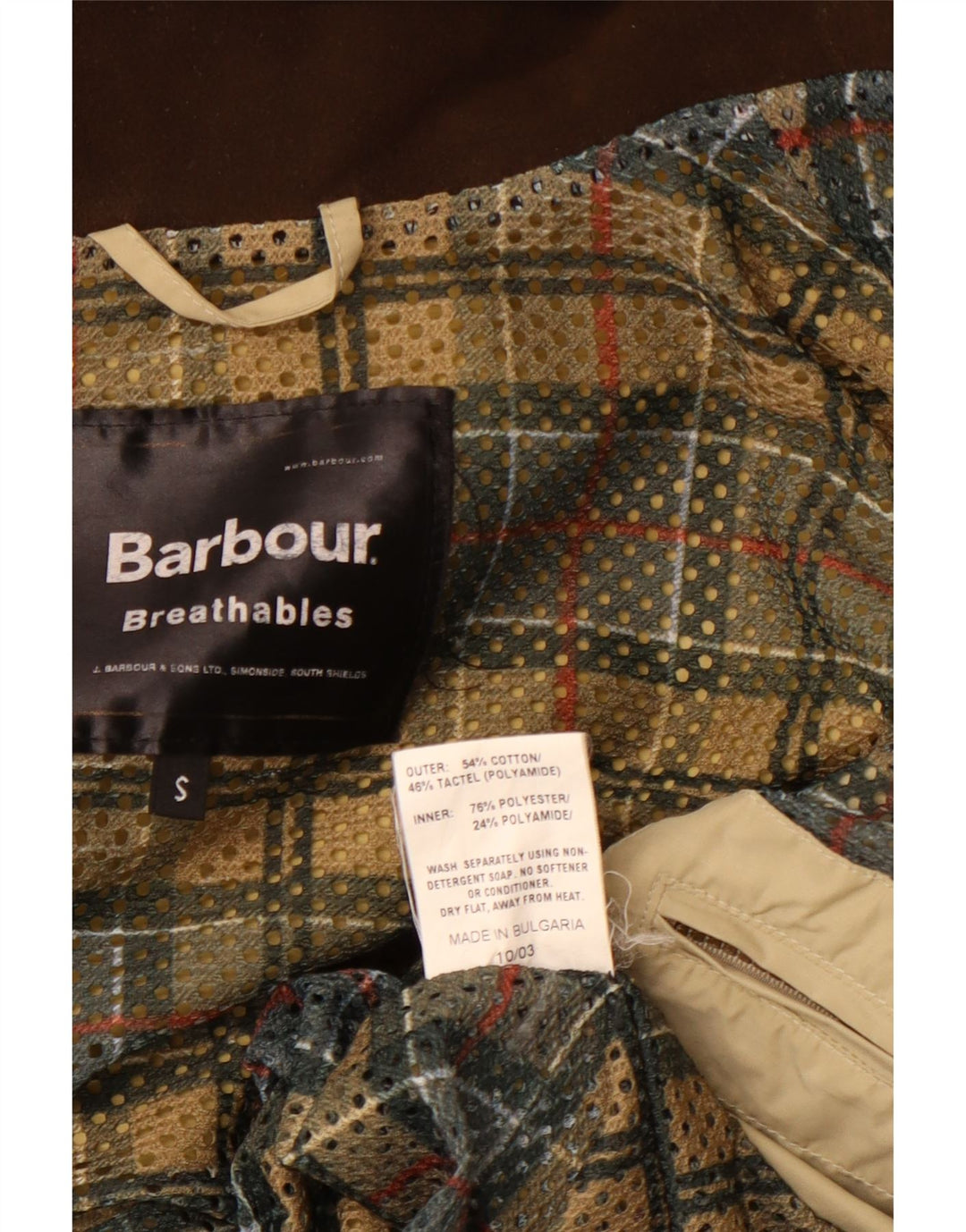 Męska kurtka z kapturem BARBOUR UK 36 Small, beżowa, bawełniana