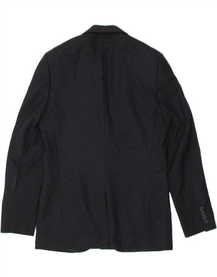 JAEGER Mens Modern 2 Button Blazer Jacket UK 36 Small Navy Blue Vintage Jaeger and Second-Hand Jaeger from Messina Hembry 