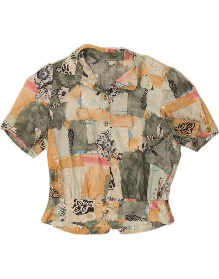 VINTAGE Womens Shirt Blouse EU 42 Large Multicoloured Patchwork Vintage Vintage and Second-Hand Vintage from Messina Hembry 