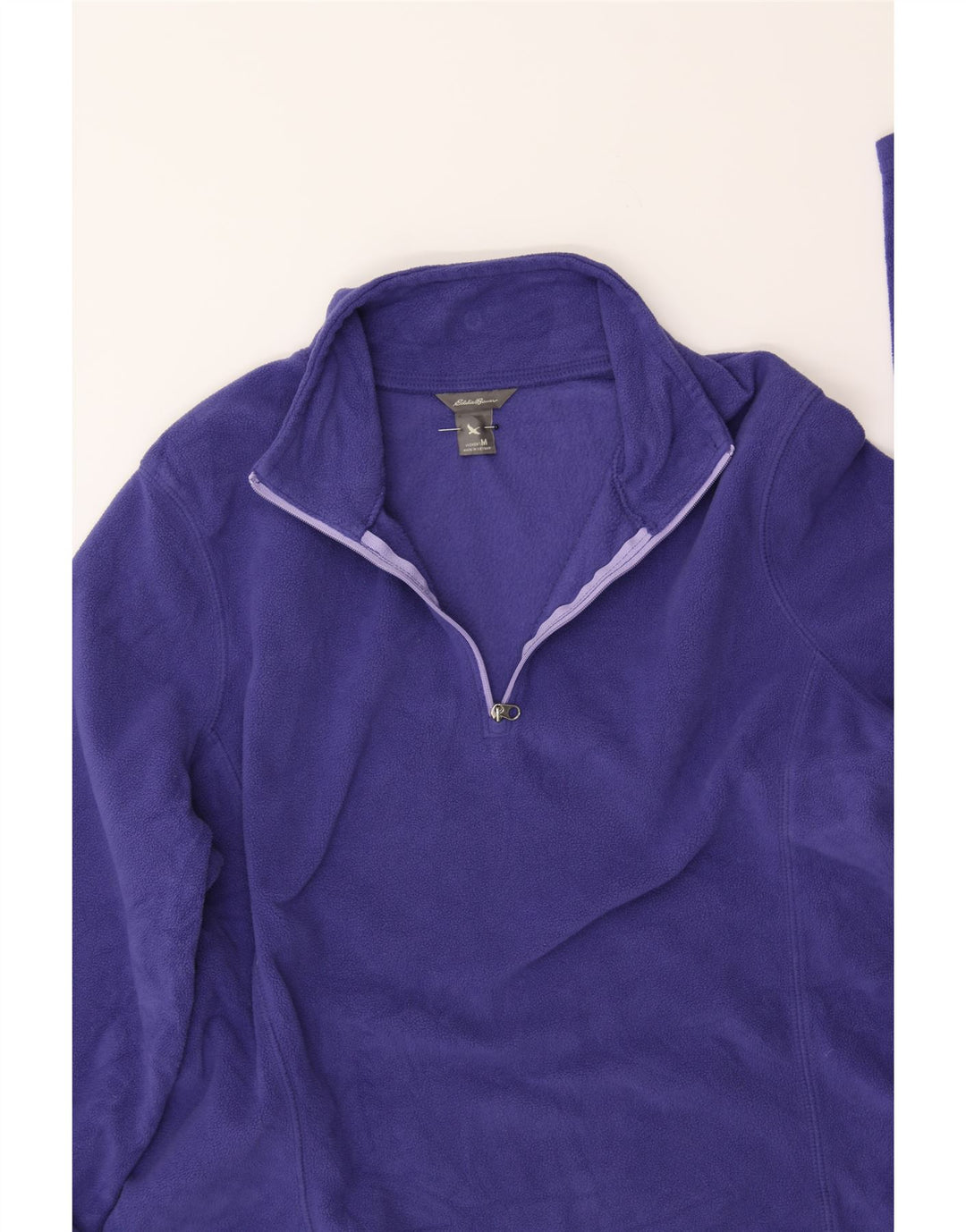 EDDIE BAUER Womens Zip Neck Fleece Jumper UK 14 Medium Purple Polyester Vintage Eddie Bauer and Second-Hand Eddie Bauer from Messina Hembry 