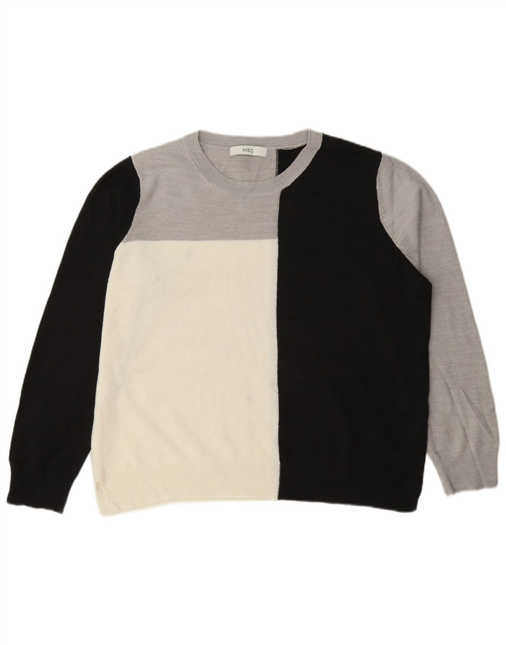 Marks & Spencer Damski sweter z okrągłym dekoltem, UK 14, duży, wielokolorowy