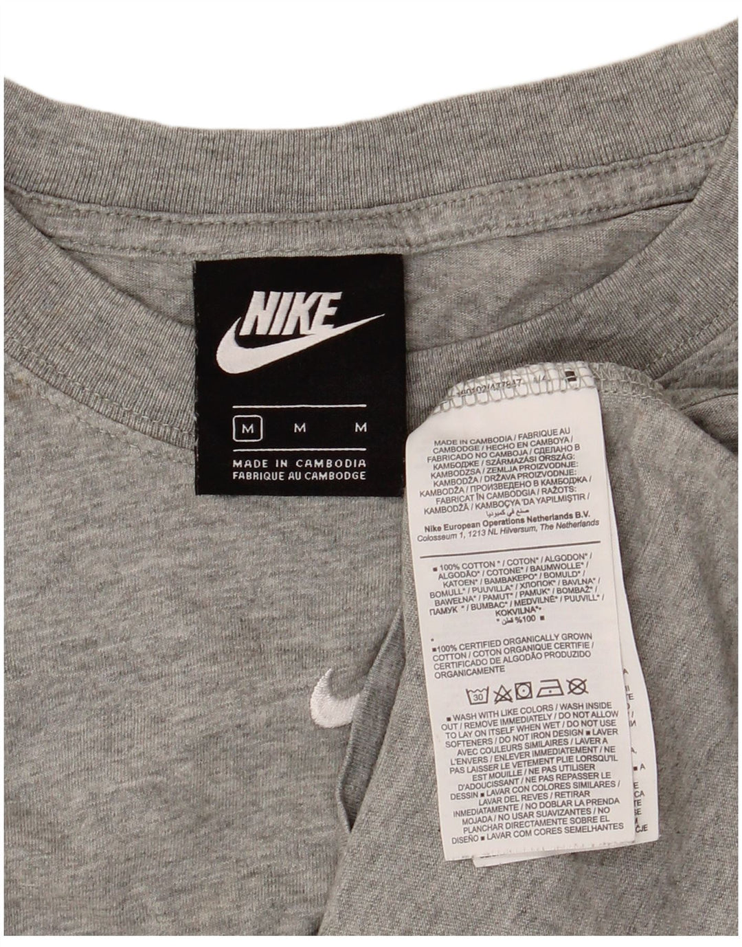 T-shirt męski NIKE Top, średnioszary, bawełniany