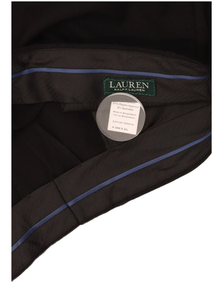 RALPH LAUREN Męskie proste spodnie garniturowe W38 L30 Czarny poliester