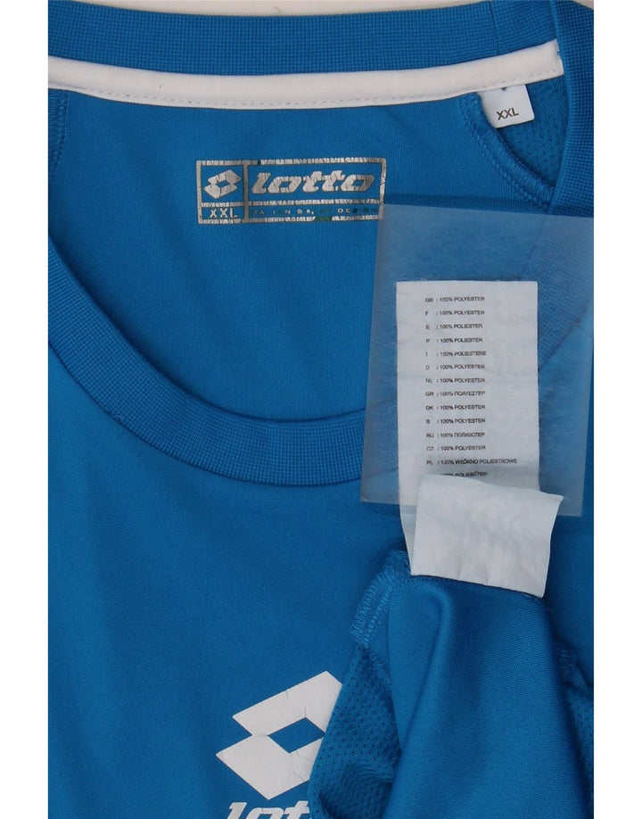 T-shirt męski Lotto Top 2XL Niebieski poliester z blokami kolorów