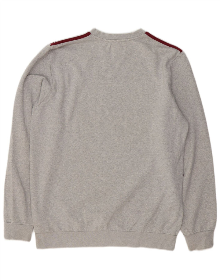 Męska bluza Adidas z grafiką, średnia szara bawełna