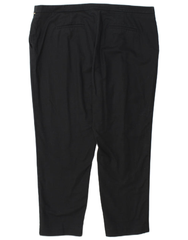 CALVIN KLEIN Womens Straight Cropped Trousers W38 L27 Black Cotton
