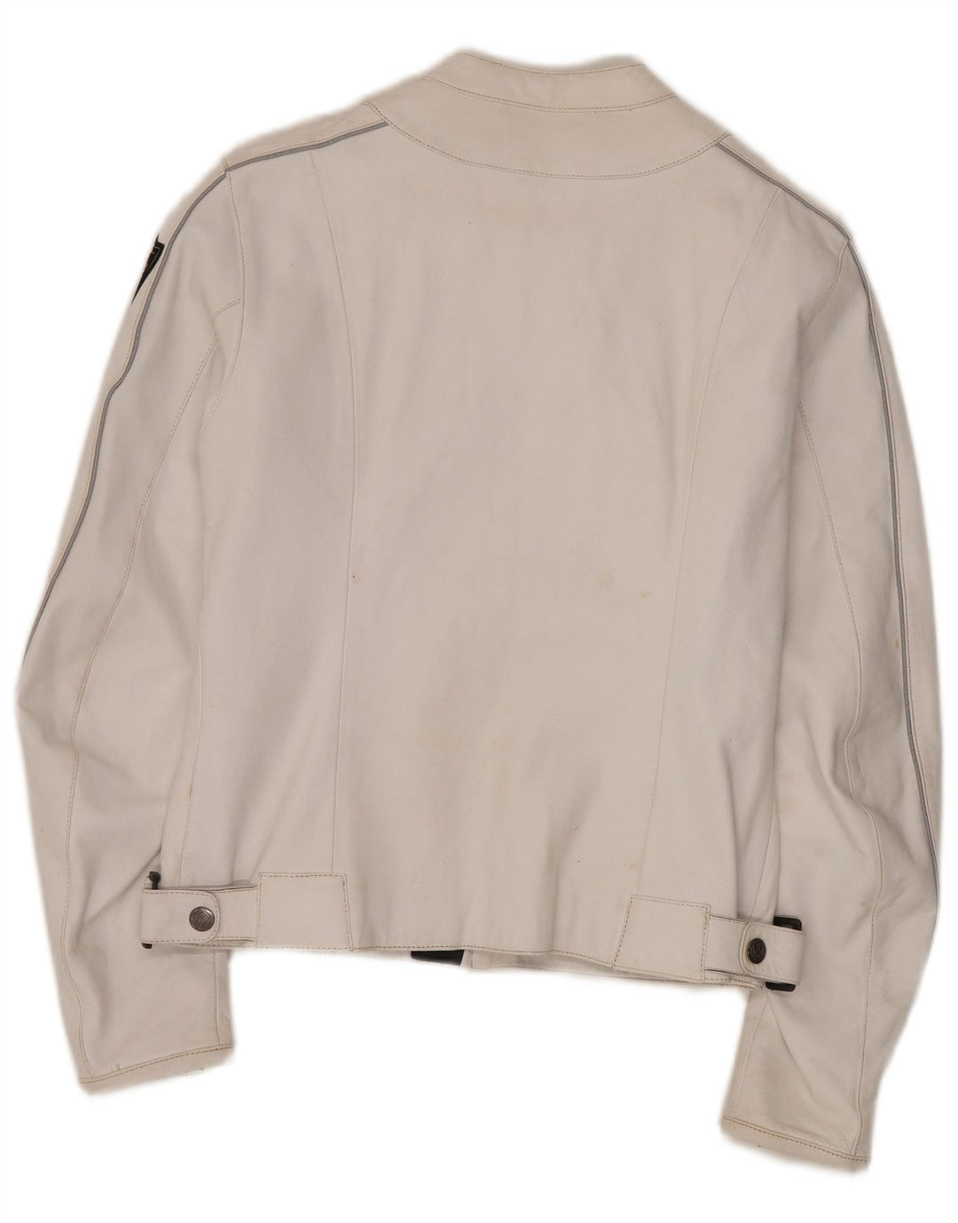 Damska skórzana kurtka motocyklowa Arlen Ness UK 18 XL w kolorze złamanej bieli