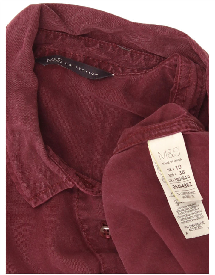 Damska koszula dżinsowa Marks & Spencer UK 10 Small Burgundy Lyocell