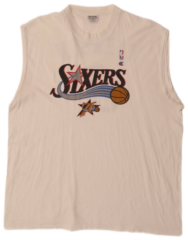 Męska kamizelka CHAMPION Allen Iverson Philadelphia Graphic Top 2XL w kolorze złamanej bieli