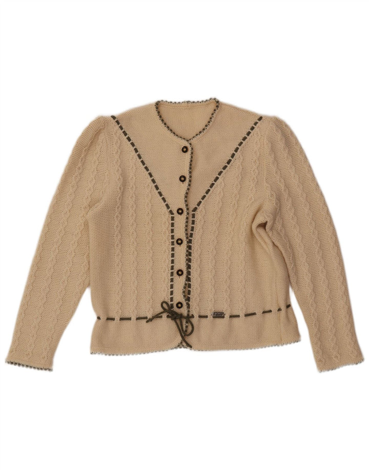 Sweter damski VINTAGE Crop Cardigan EU 46 XL, beżowa wełna