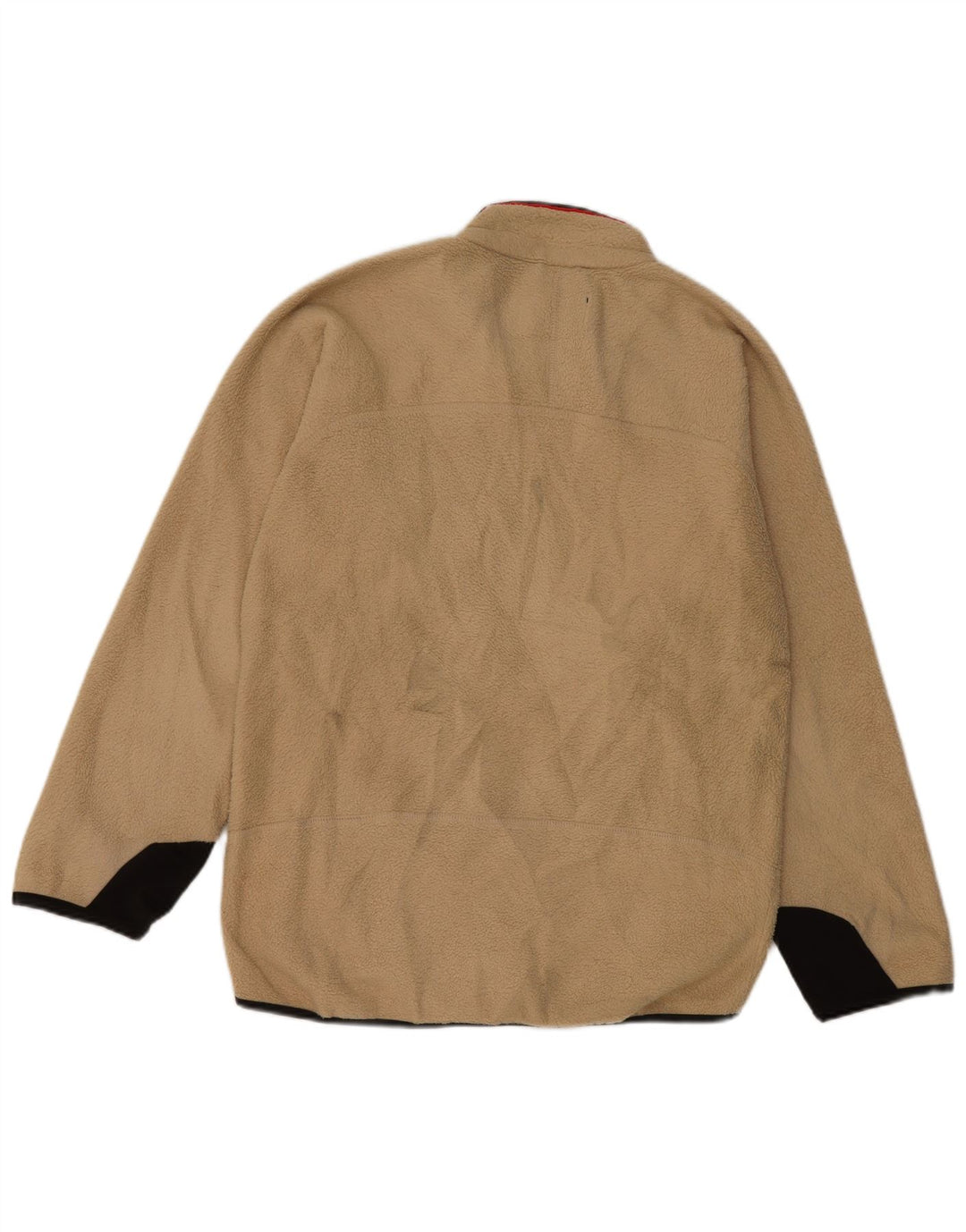 Męska kurtka polarowa FILA UK 36, mały beżowy poliester z blokami kolorów