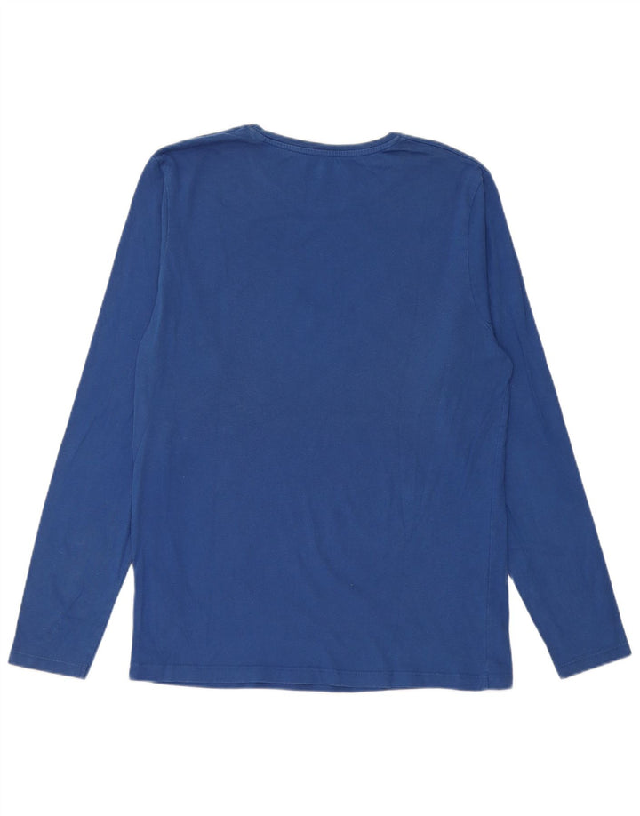 Męski top graficzny Jack & Jones z długim rękawem, duży, niebieski, bawełniany