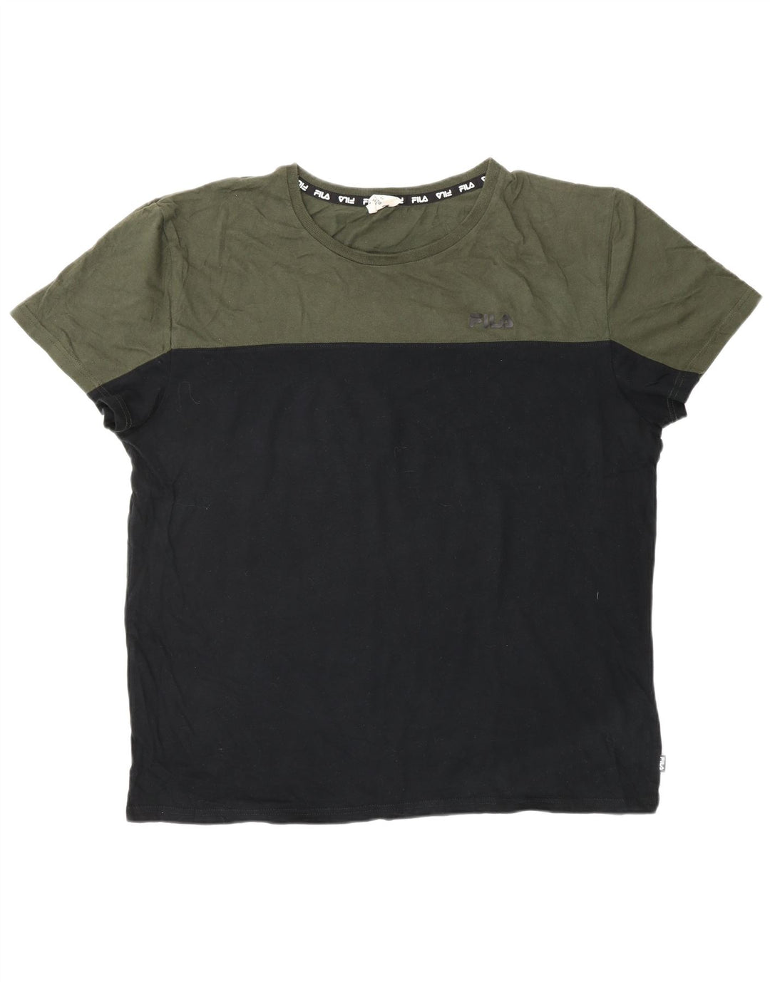 T-shirt męski Fila Top 2XL Czarna bawełna z blokami kolorów