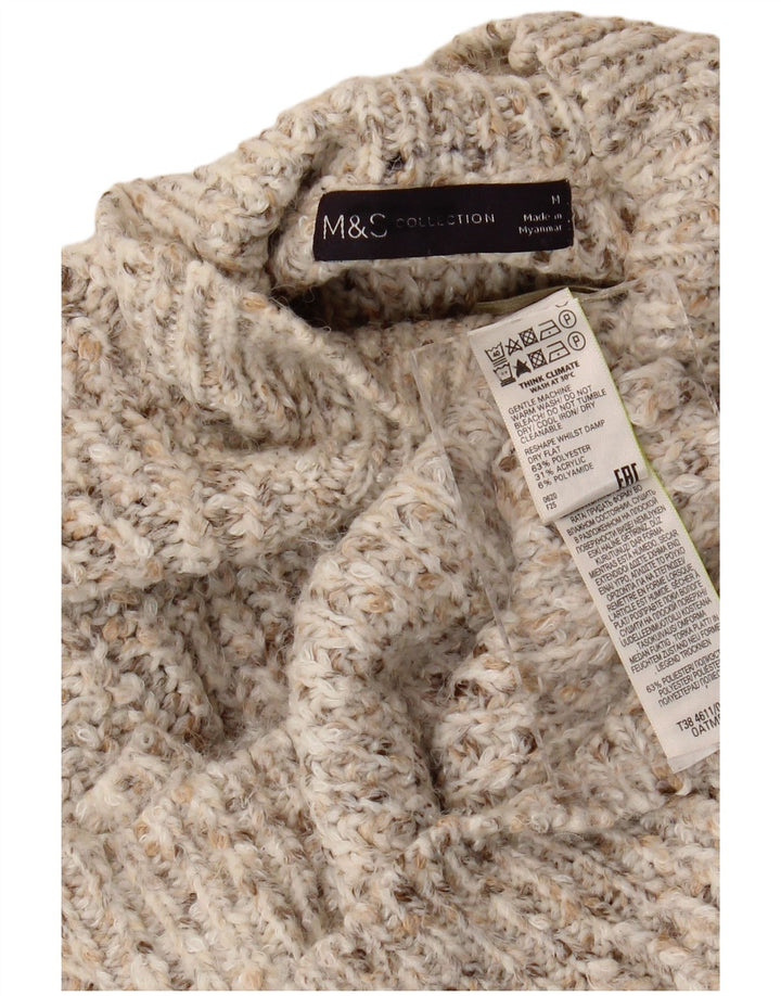Marks & Spencer Damski sweter z golfem, UK 14, średni beż