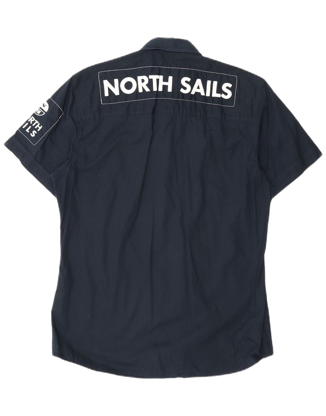 Męska graficzna koszula z krótkim rękawem North Sails, średnia, granatowa, bawełniana