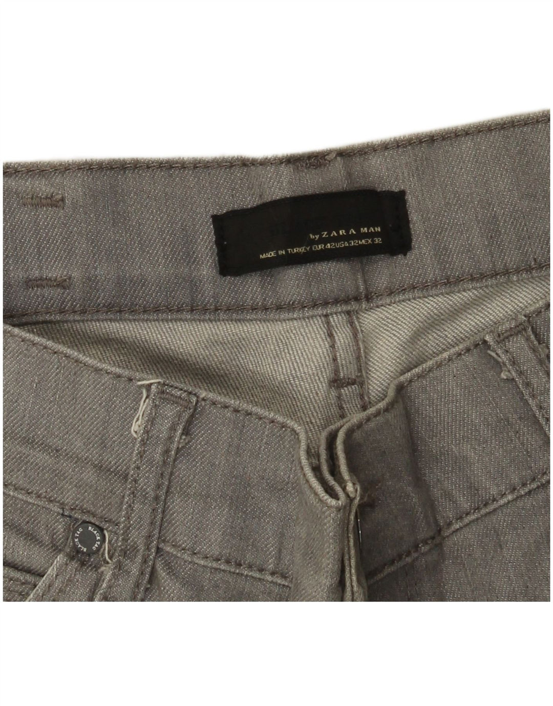 Męskie proste dżinsy Zara EU 42 Large W32 L32 Szare