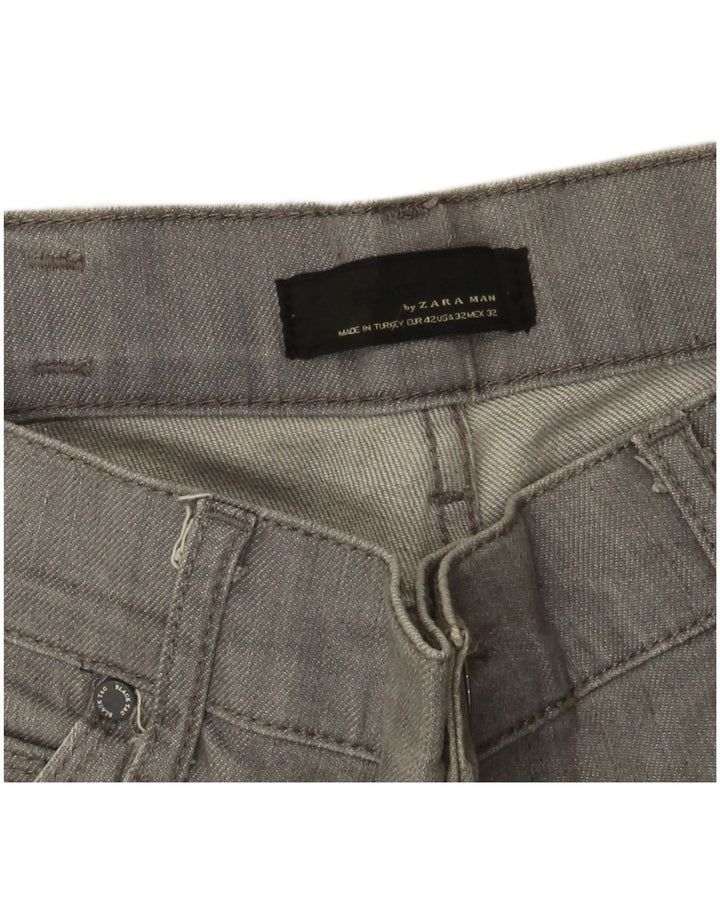 Męskie proste dżinsy Zara EU 42 Large W32 L32 Szare