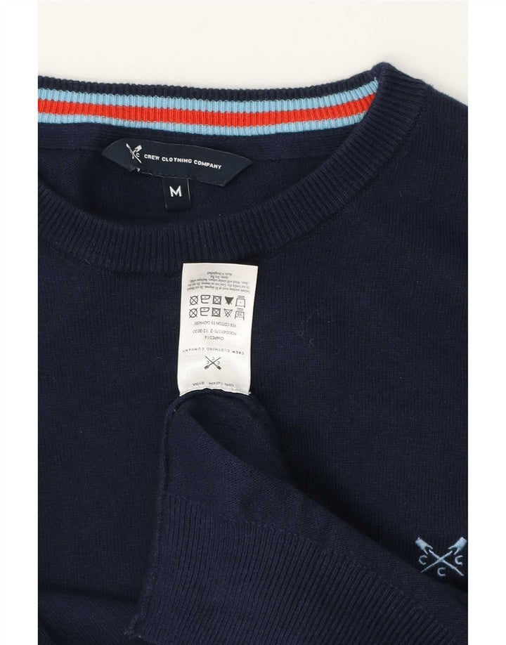 Crew Clothing Męski sweter z okrągłym dekoltem, średni granatowy, bawełniany