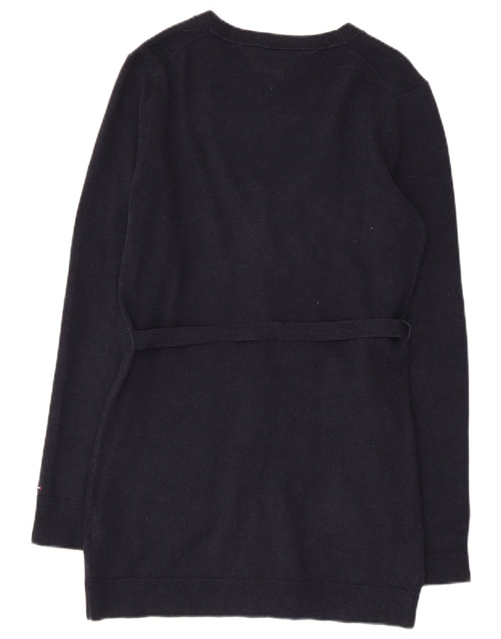 Damski sweter rozpinany TOMMY HILFIGER UK 12, średni granatowy, bawełniany