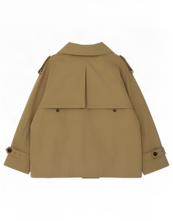 Et Vous Krótki trencz damski UK 20 2XL Khaki Poliester