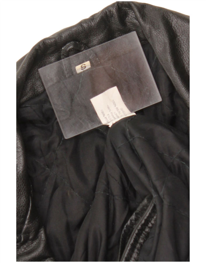 Damska kurtka motocyklowa typu oversize VINTAGE UK 10, mała, czarna skóra