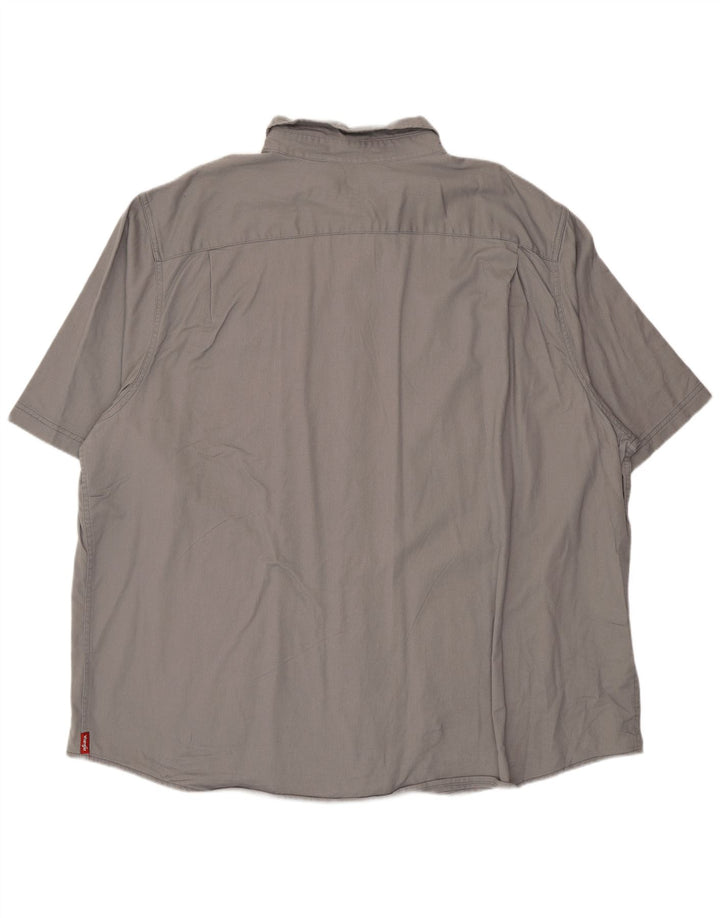Koszula męska z krótkim rękawem Wrangler 3XL, szara, bawełniana