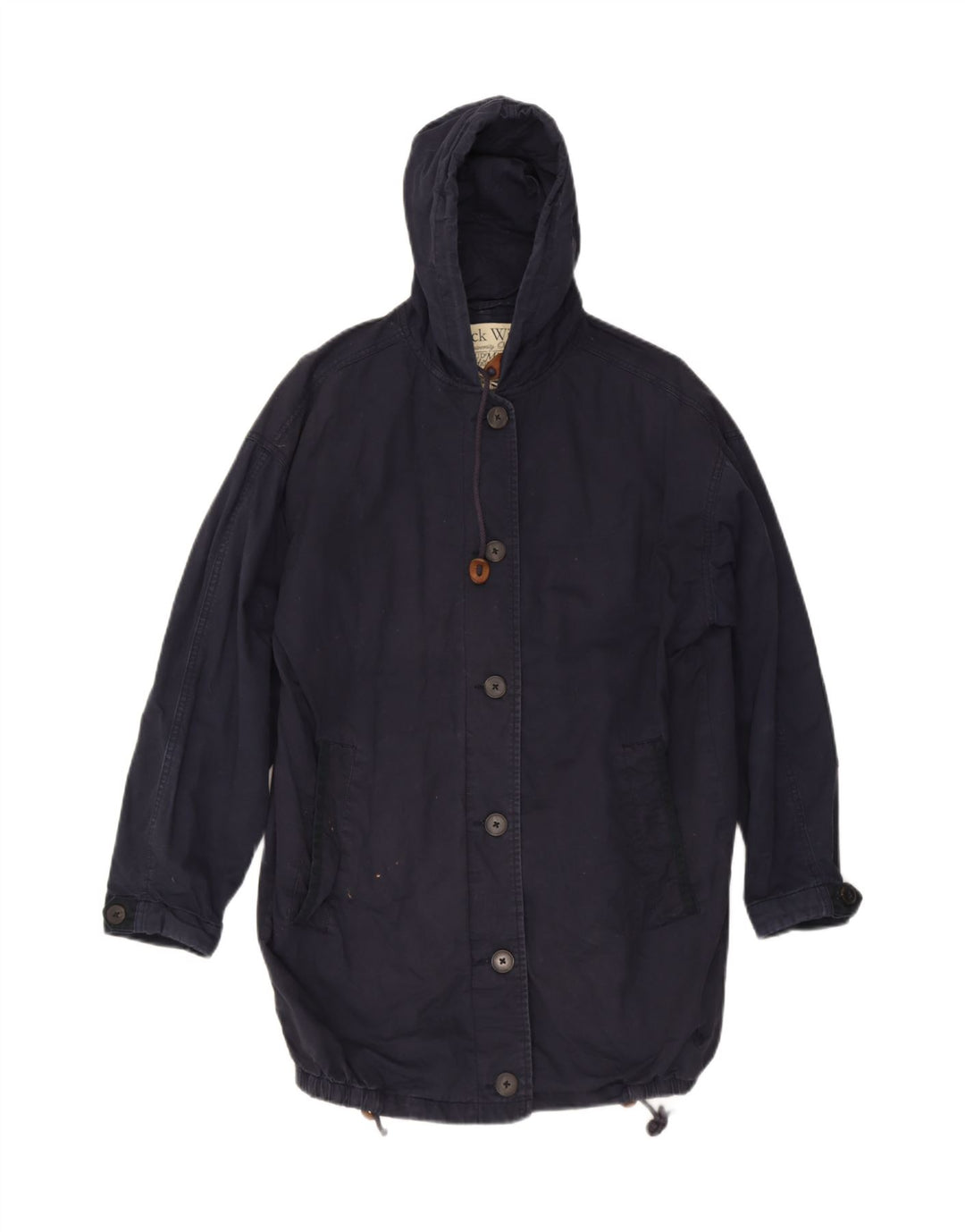 JACK WILLS Womens Oversized Hooded Parka Jacket UK 8 Small Navy Blue Vintage Jack Wills and Second-Hand Jack Wills from Messina Hembry 