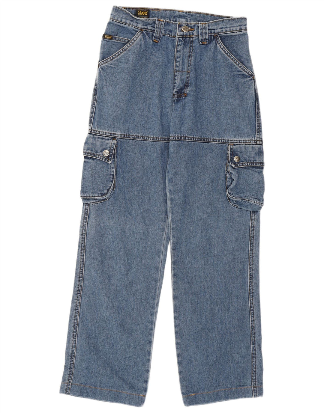 Damskie jeansy Lee Cargo Straight W27 L27 Niebieskie bawełniane