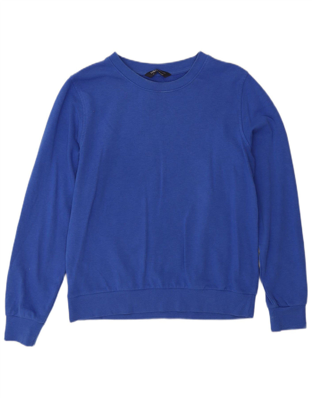 Marks & Spencer Damski sweter oversize UK 10, mały, niebieski, bawełniany