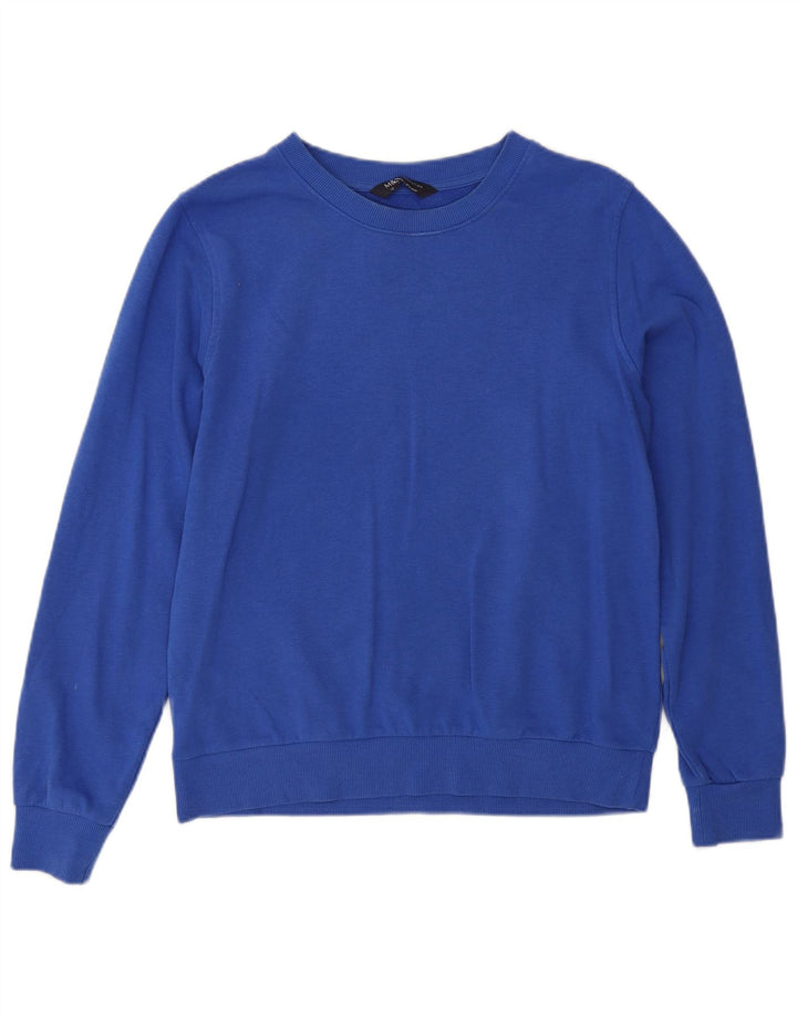 Marks & Spencer Damski sweter oversize UK 10, mały, niebieski, bawełniany