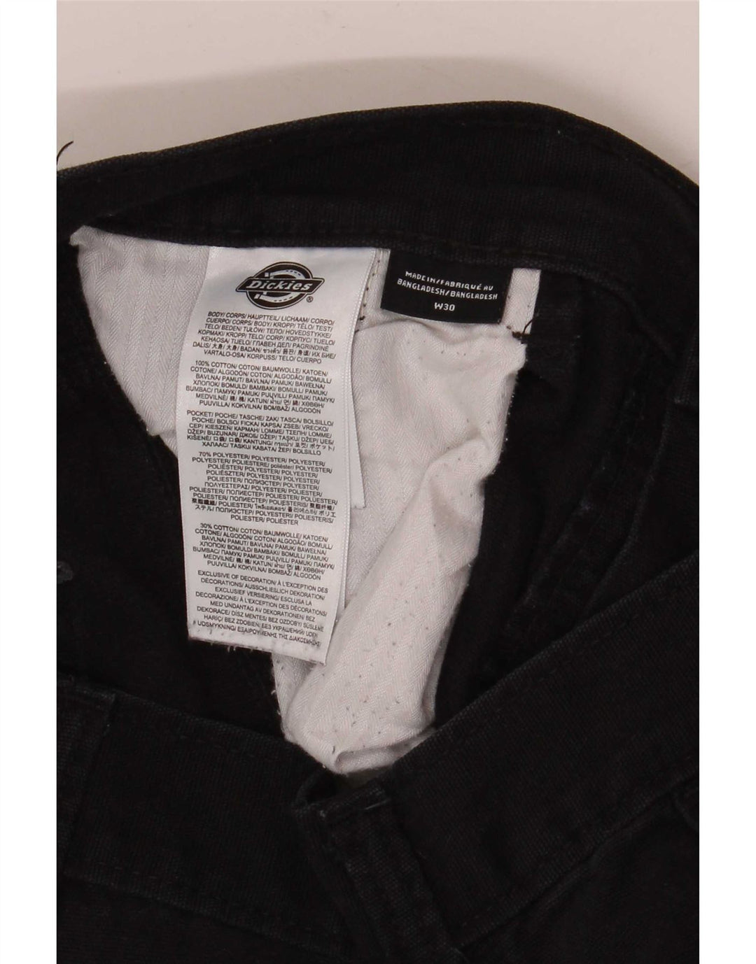 Męskie spodnie cargo Dickies W30 L32, czarne, bawełniane