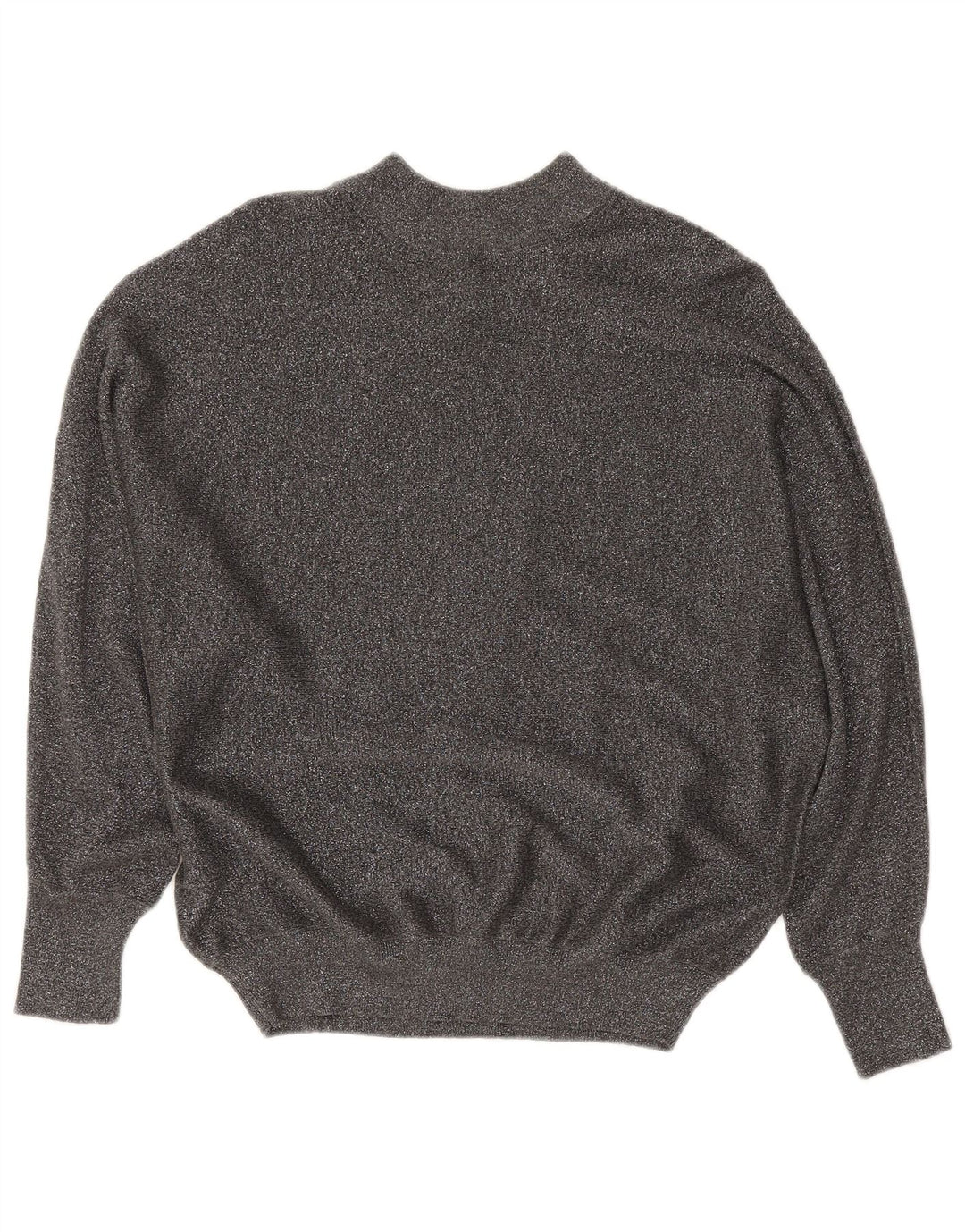 Marks & Spencer Damski sweter z golfem UK 14, średni szary, nakrapiany