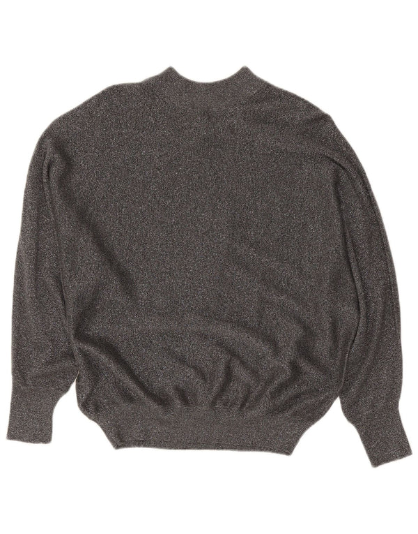 Marks & Spencer Damski sweter z golfem UK 14, średni szary, nakrapiany