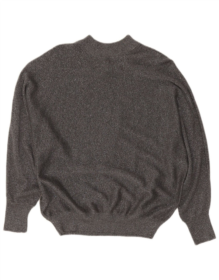 Marks & Spencer Damski sweter z golfem UK 14, średni szary, nakrapiany