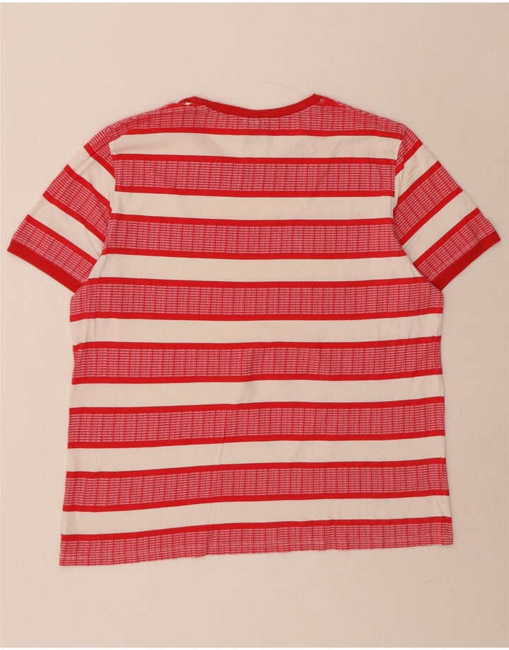 JACK & JONES Mens T-Shirt Top 2XL Red Striped Vintage Jack & Jones and Second-Hand Jack & Jones from Messina Hembry 