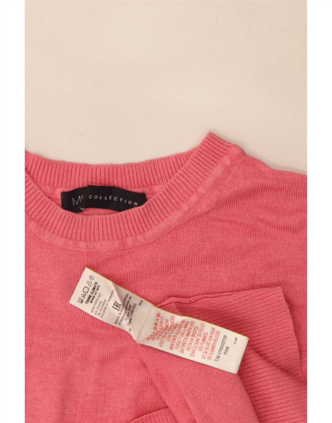 Marks & Spencer Damski sweter z okrągłym dekoltem, UK 8, mały różowy