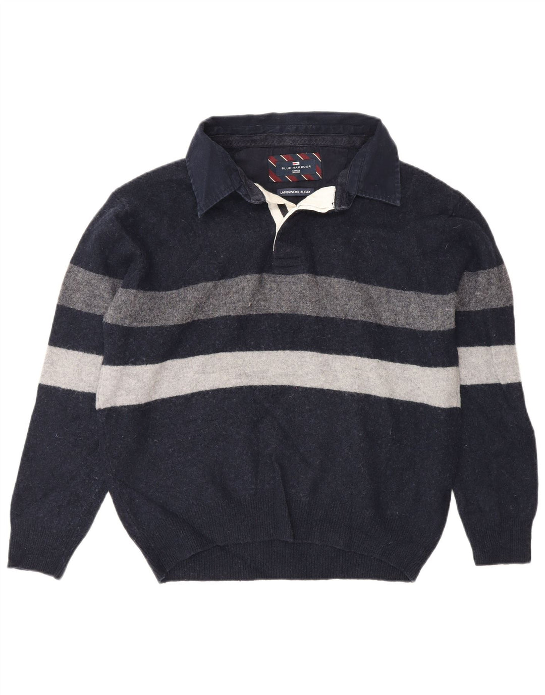 Marks & Spencer Męski sweter polo Blue Harbor, duży, granatowy