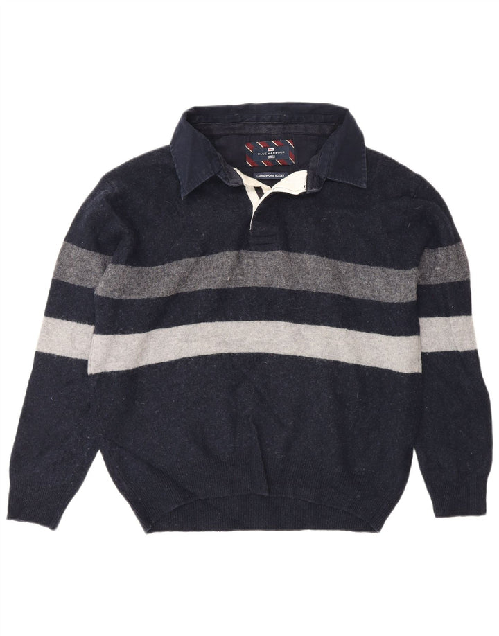 Marks & Spencer Męski sweter polo Blue Harbor, duży, granatowy