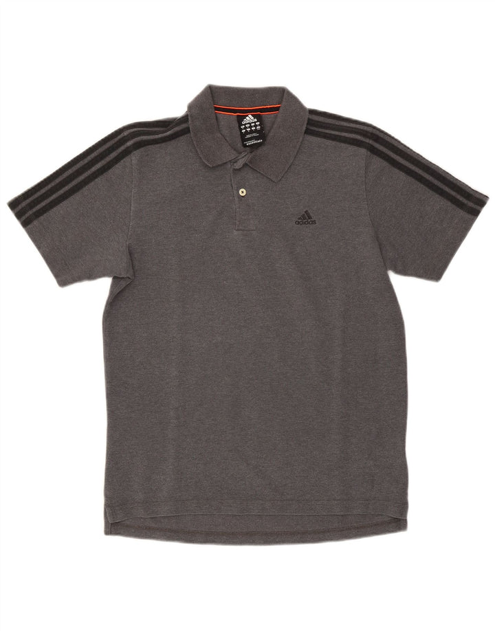Męska koszulka polo Adidas Climalite, średnio szara, bawełniana