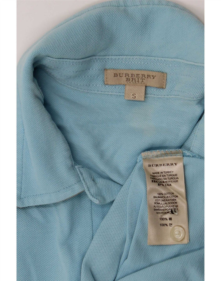 Męska koszulka polo Burberry BRIT, mała, niebieska, bawełniana
