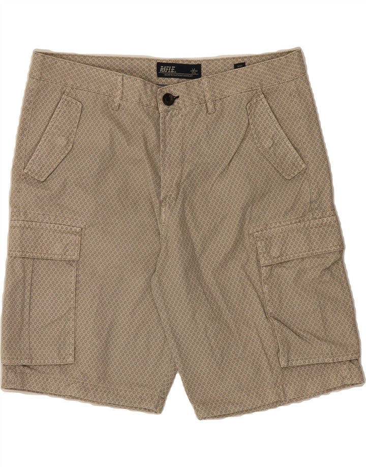 RIFLE Mens Cargo Shorts W36 Large Beige Floral Vintage Rifle and Second-Hand Rifle from Messina Hembry 