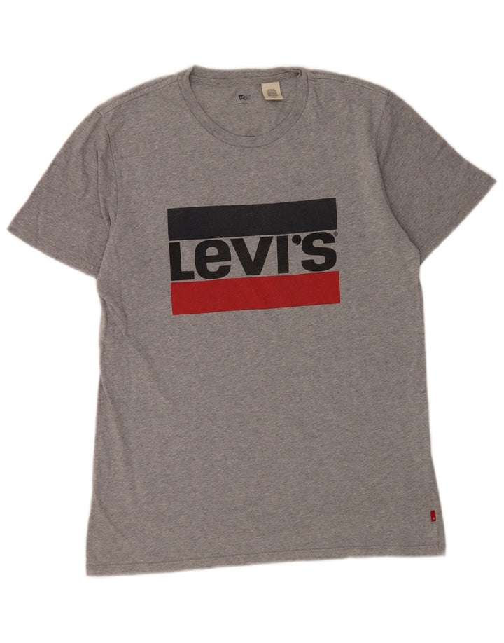 Męski T-shirt z grafiką Levi's, mały, szary