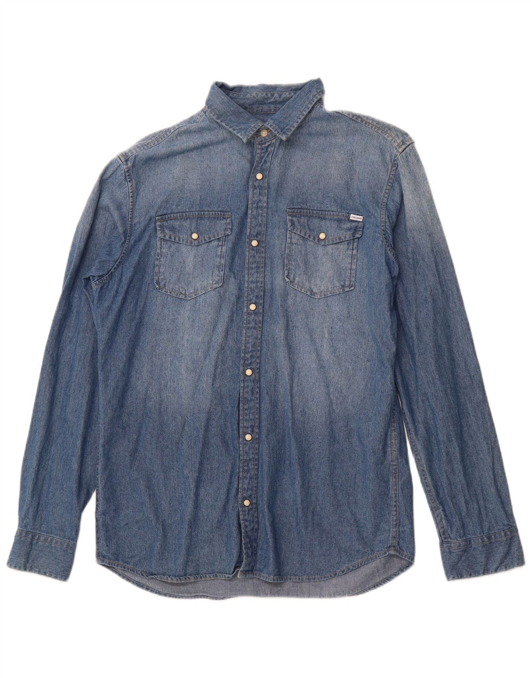 Męska koszula dżinsowa JACK & JONES, duża, niebieska, bawełniana